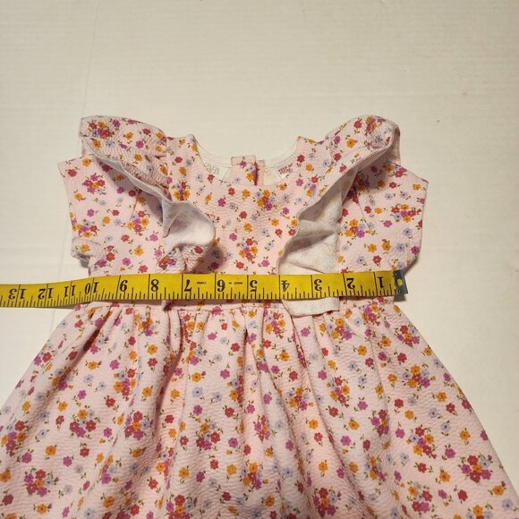 Zara Kids pink dress size 2-3 years Textured fabric flutter sleeves - Picture 7 of 9